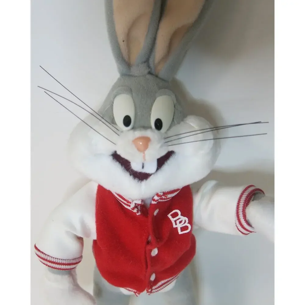 Vintage Bugs Bunny Plush Varsity Jacket Stuffed Animal Looney Tunes 1994 Tyco